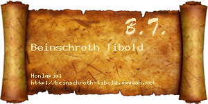 Beinschroth Tibold névjegykártya